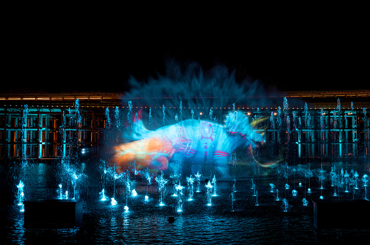 ショーの様子（トリケラトプス）