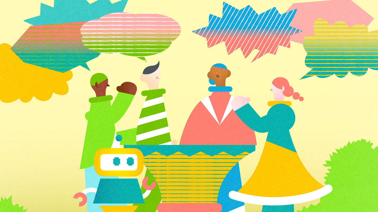 会話をする人々