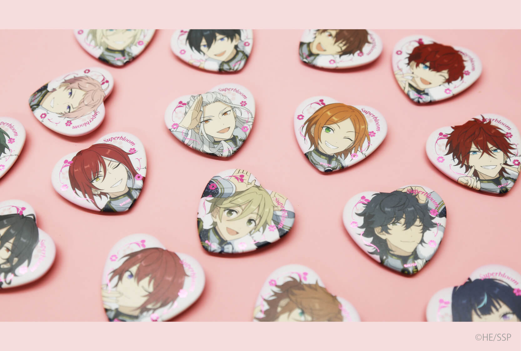 ハート缶バッジコレクション